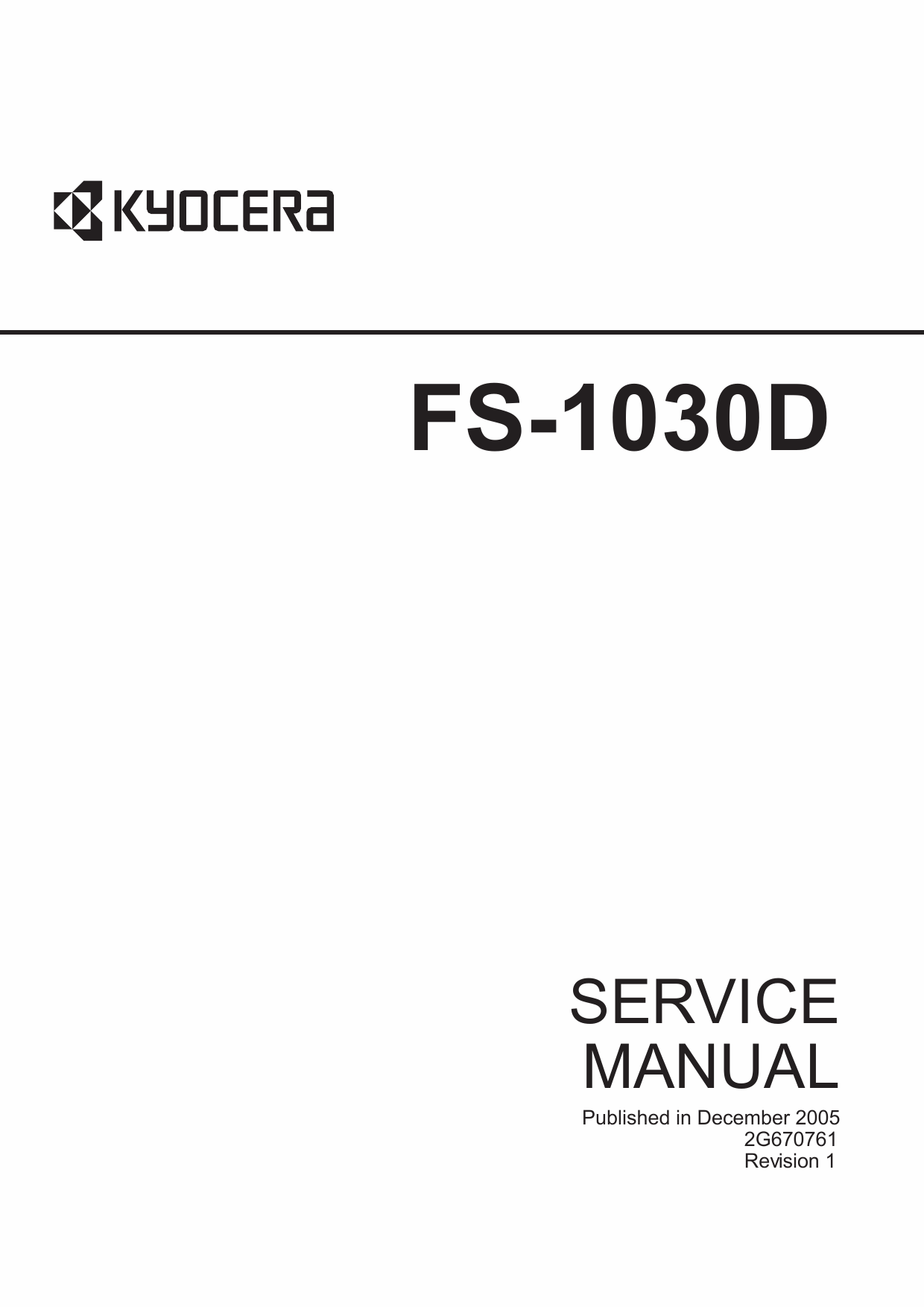 KYOCERA LaserPrinter FS-1030D Parts and Service Manual-1